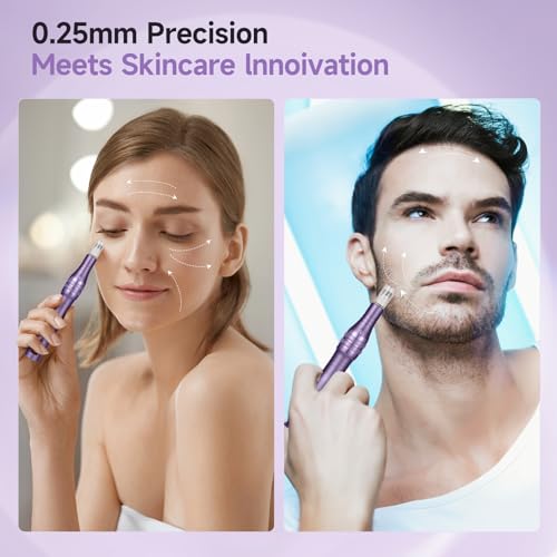Microneedle Derma Roller Pen - Professional Microneeding 0.25 mm Derma Roller Beauty Pen - Microneedles Roller Pen for Women Men Tools (Purple)