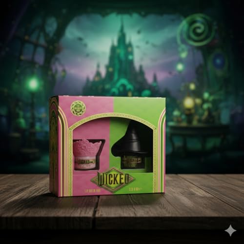 Official Wicked Lip Balm Duo | Two Character Shaped Lip Care Tins | Glinda the Good & Elphaba