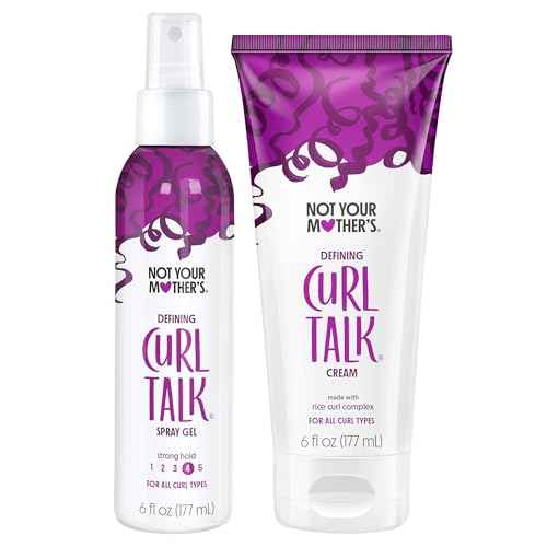Not Your Mother's Curl Talk Defining Spray Gel and Defining Cream (2-Pack) - Formulated with Rice Curl Complex - For All Curly Hair Types