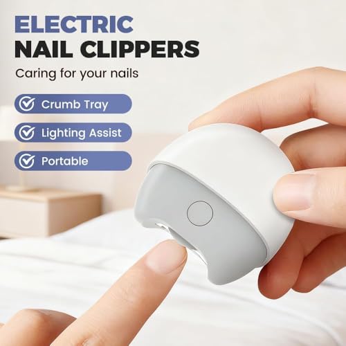 Automatic Electric Nail Clipper with LED Light & Debris Storage