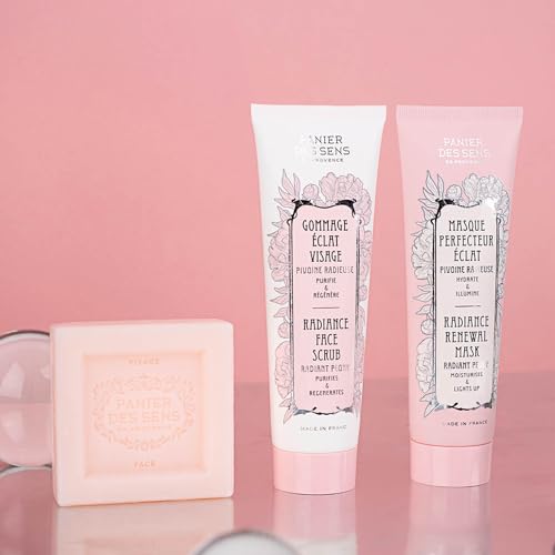 Panier des Sens ? Extra-Gentle Face Soap Bar Peony Radiance ? 98% Natural Ingredients ? Made in France with Shea Butter & French Peony Extract ? Vegan Face Cleanser ? 3.5 oz
