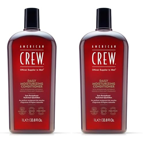 AMERICAN CREW Conditioner for Men,Daily Moisturizer,Naturally Derived,Vegan Formula,Citrus Mint Fragrance,33.8 Fl Oz,(Pack of 2)