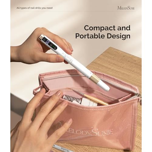 MelodySusie Pen-Shaped Ultra-Slim Cordless Nail Drill,PM180G 30000RPM Portable Rechargeable Electric File with Rotary Lock Design for All Manicure,Shaping & Acrylic Gel Removal for Advanced Home Use