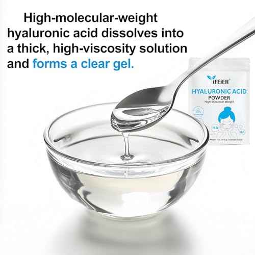 Hyaluronic Acid Powder | High Molecular Weight Hyaluronic Acid Serum Powder | 1oz(28.3g) Cosmetics Grade | Sodium Hyaluronate | LMW HMW HA ingredient to make gel for DIY Serums