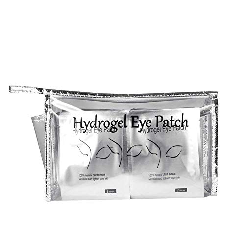 Eyelash Extension Eye Pad, 100 Pairs Under Eye Pads, Lint Free DIY False Lash Extension Beauty Makeup Hydrogel Gel Eye Patches with Transparent Cosmetic Bag