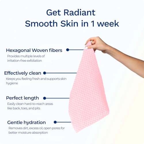 Sima - Bundle - Exfoliating Face & Body Scrub Towel Pink + Gentle Face Cloth