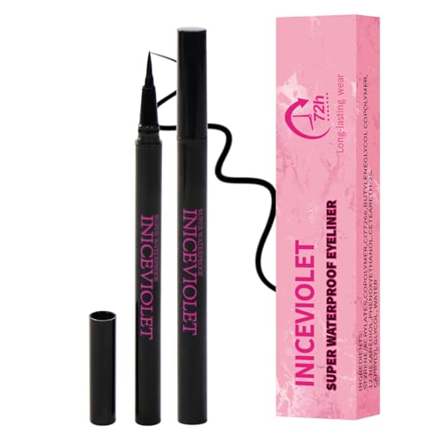 Waterproof Liquid Eyeliner Pen 2 Pack - Ultra Fine Felt Tip Black