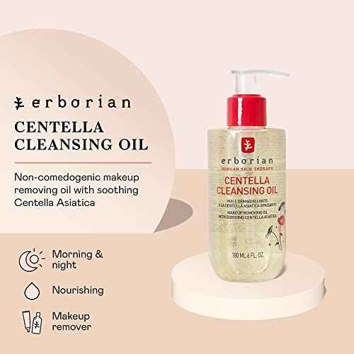 Erborian Centella Cleansing Oil, Gentle Makeup Remover with Centella Asiatica Known for its Soothing Properties, Hydrates & Supports the Skin Barrier