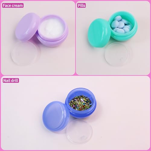 6 Pcs 20ml Small Travel Containers - Convenient Travel Size Containers for Toiletries, Creams, Lotion, Essential Compact Size for Traveling (Includes 2 Small Spoons)