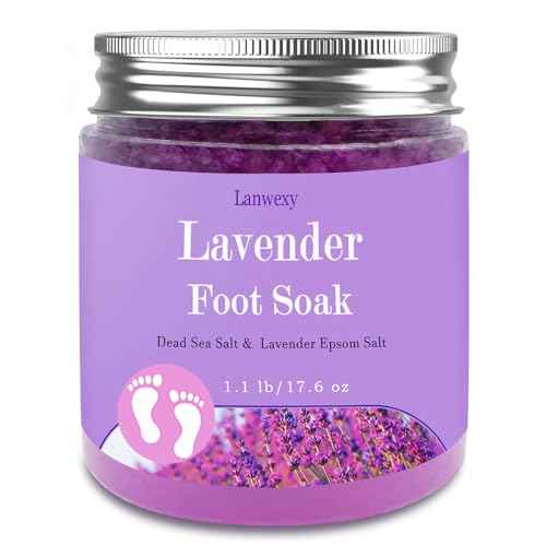 Lavender Foot Soak with Epsom Salt and Sea Salt. Organic Natural Handmade Spa Pedicure Care For Foot Callus, Dry Cracked, Tired Feet, Stubborn Foot Odor Scent.(1.1 Lbs£©