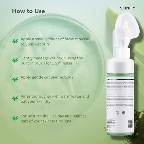 Glass-Skin Snail Mucin Facial Foam Cleanser w/Exfoliator ? Ultra Hydration with Aloe Vera, Green Tea & Seaweed ? All Skin Types Men & women ? Deeply Hydrates, Detoxifies & Protects (5.1 Oz)