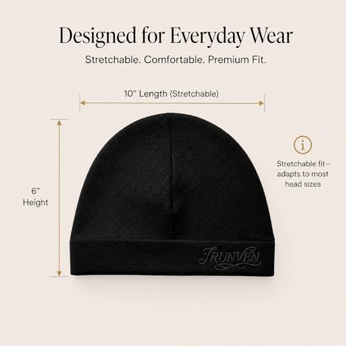 IRUNVEN Satin-Lined Skull Cap for Hair Protection, Breathable Fit