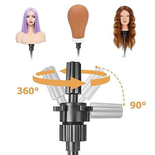 Pet Baby Mannequin Head Stand, Adjustable Wig Stand, Reinforced Metal Mannequin Head Stand for Cosmetology Hairdressing Training