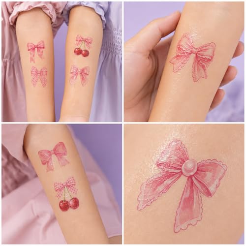 Pink Bow Temporary Tattoos - 96 Pack Party Favors
