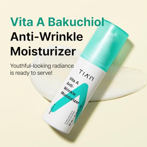 TIAM Vita A Anti-Wrinkle Moisturizer, 2.7 fl oz, Lightweight Moisturizing Cream for Firming, Soft and Glowy Skin, Korean Skin Care