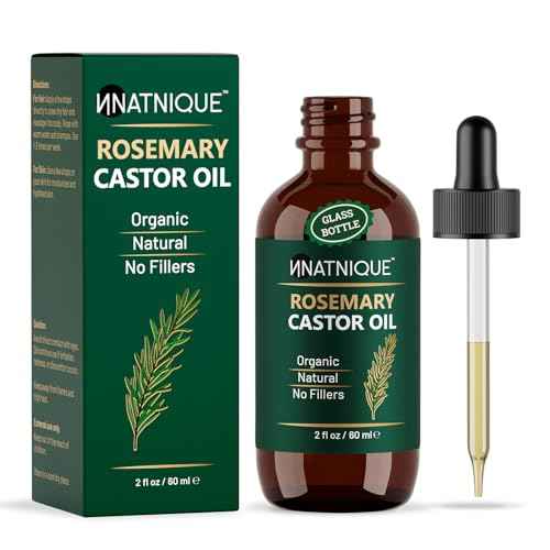 Natnique Rosemary Castor Oil ? 100% Pure Cold-Pressed Organic Hair Growth Oil, Hexane-Free Scalp Serum & Moisturizing Treatment for Dry Scalp, Fuller Hair, Stronger Roots & Natural Care ? 2oz