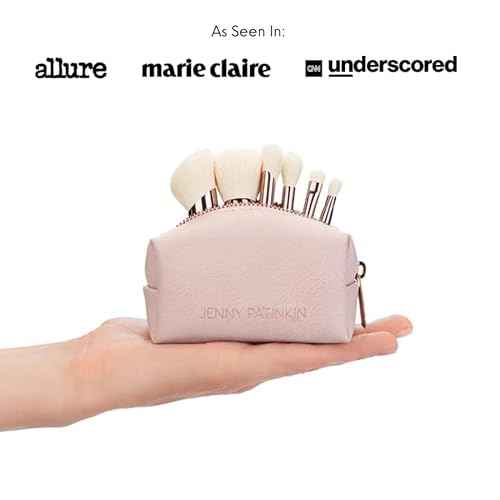 Jenny Patinkin Luxury Sustainable Brush Babies Mini Makeup Brush Set with Full Size Brush Heads on Palm-Sized Handles.