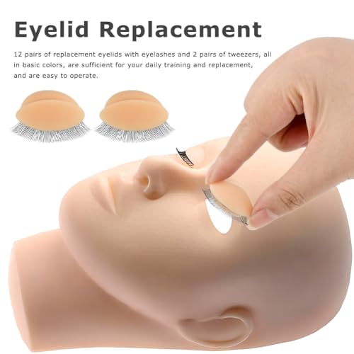 6 Pairs Replacement Eyelids with Lashes for Mannequin Head