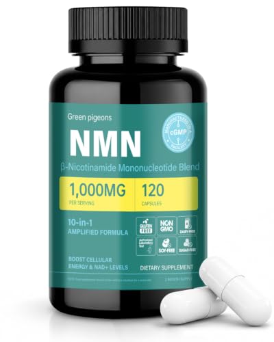 Green Pigeons NMN Supplement 1000mg - 10-in-1 NAD+ Boosting Formula