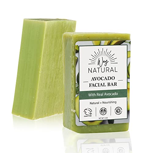 Goat Milk Soap Bars, Avocado (2 Pack) - Face, Hands & Body, Premium, Handmade w/Real Milk in USA - Natural Bar for Men, Women - Fragrance-Free Goat Soap, Gently Exfoliating, No Dyes (3oz)