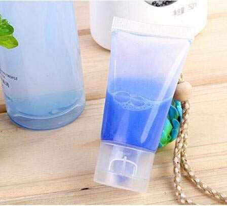 ericotry 24Pcs 30ml (1oz) Empty Translucent Plastic Cosmetic Lotion Tubes Bottles Shampoo Facial Cleaning Bottles Makeup Sample Soft Container Tube Bottle Vial Jar Pot Case with Flip Lid (Pack of 2)