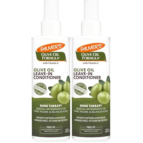 Palmer's Olive Oil Formula Leave In Conditioner Spray, Shine Therapy, Instantly Detangle, Soften and Smooth Textured and Curly Hair, 8.5 Ounces (Pack of 2)