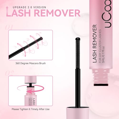 Lash Glue Remover with Spiral Brush - Gentle Eyelash Adhesive Dissolvent 5ML