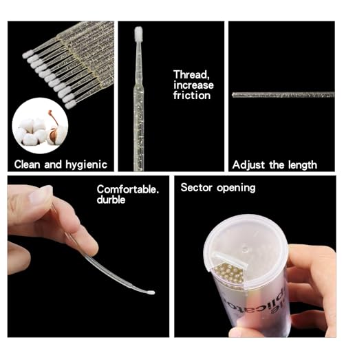 Crystal Gold Disposable Micro Cotton Swabs 200PCS for Makeup & Cleaning