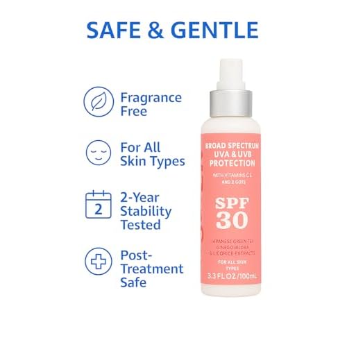 Sunscreen for face - Advanced Protection SPF 30, Full Spectrum UVA/UVB, Fragrance-Free, Lightweight, Vitamins C,E, Zinc Oxide, Japanese Green Tea, Gingko Biloba, Ginseng, Licorice Extracts 3.3 FL.OZ