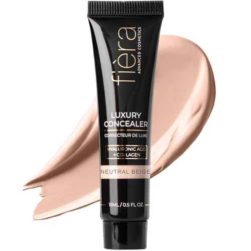 Fi?ra Luxury Concealer & Foundation with Anti-Aging Ingredients - Full Coverage for Dark Circles, Wrinkles, Fine Lines, and Spots, All-Day Wear For Mature Skin - Neutral Beige, 0.5 FL. OZ. / 15 ML