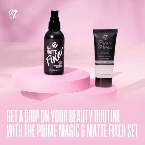 W7 Prime Magic & The Fixer Matte Set - Makeup Primer & Setting Spray Duo for a Smooth, Matte Finish - Pore Minimizer & Shine Control - Quick-Drying, Non-Sticky - Vegan & Cruelty-Free