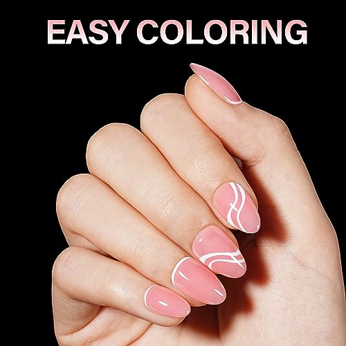 AILLSA Short Almond Gel Nail Tips - Pre-Shaped Full Cover (240 PCS, 15 Sizes)