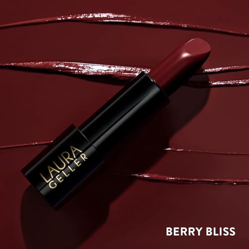 Laura Geller New York Modern Classic Berry Bliss Lipstick - Full Coverage Cream, Long-Lasting & Hydrating
