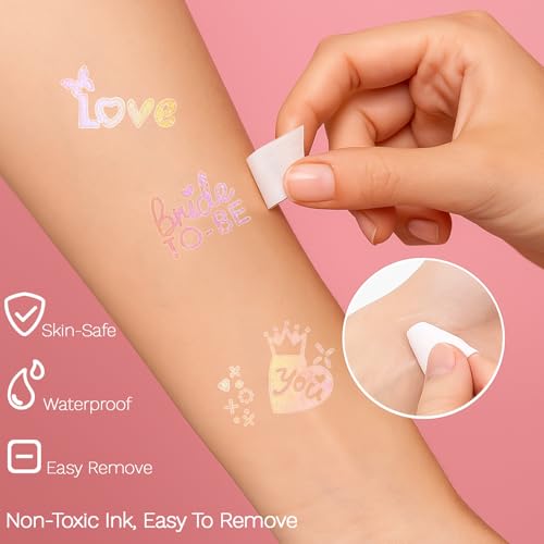 Bachelorette Tattoos - 100 Pc Iridescent Temporary Tattoo Set