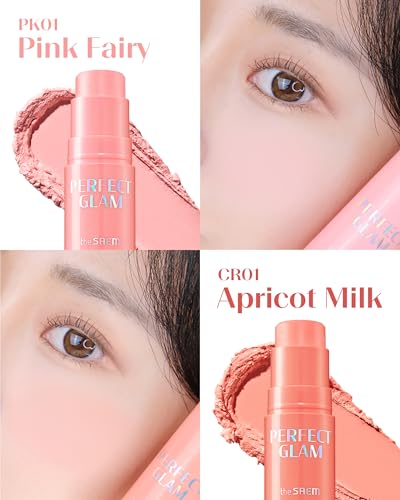 THESAEM Perfect Glam Stick Blush CR01 Apricot Milk Peach
