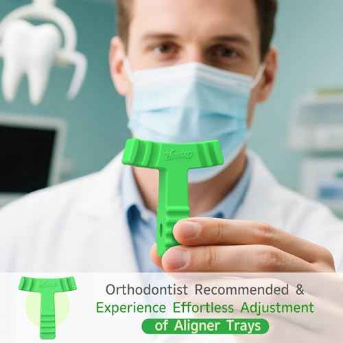 2 Pcs Chewies for Invisalign Aligners, Orthodontic Aligner Chewies Chompers Aligner Trays Seaters Durable Medical Grade Silicone Compatible with Invisible Braces (Green)