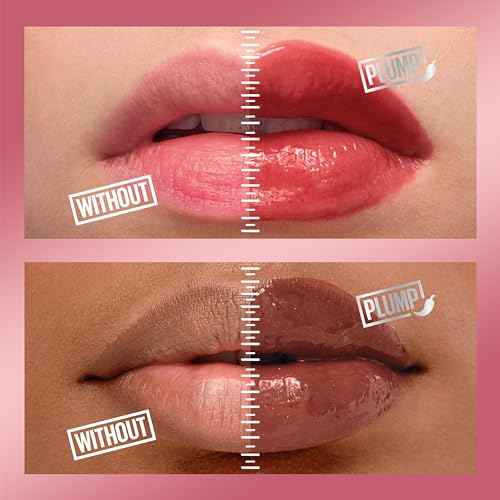 MAYBELLINE Lifter Gloss Lifter Plump, Plumping Lip Gloss with Chili Pepper and 5% Maxi-Lip, Hot Chili, Terracotta Red Cream, 1 Count