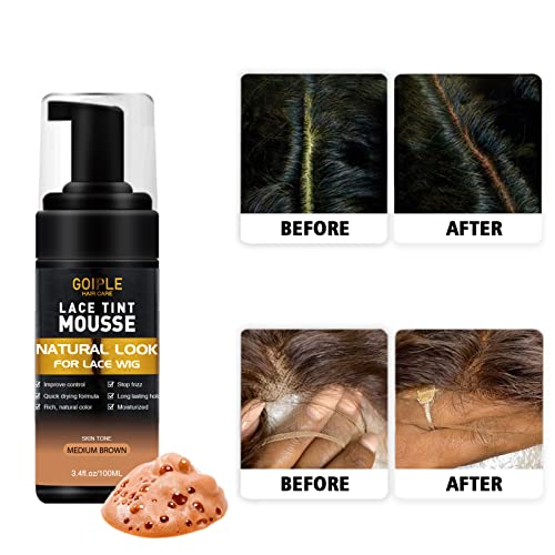 Lace Tint Mousse Kit for Wigs - Mocha Brown with Glue & Tools