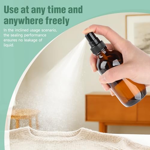 Vitreaux 4oz Amber Glass Spray Bottles Set of 4