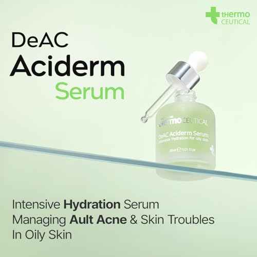 tHermoCEUTICAL DeAC Aciderm Serum - Targeted Adult Acne Solution, Sebum Reduction, Oil-Water Balance, Glowing Skin Promoter, Optimal Hydration Care, Lightweight & Refreshing Formula, 1.01 fl. oz