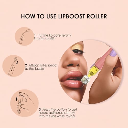 TIDEWISH Pink 0.25mm Derma Roller with Liquid Serum Reservoir for Skin, Lips & Hair