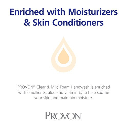 GOJO PROVON Clear & Mild Foam Handwash, Fragrance Free, EcoLogo Certified, 700 mL Foam Hand Soap Refill for ADX-7 Push-Style Dispenser (Pack of 4) - 8721-04