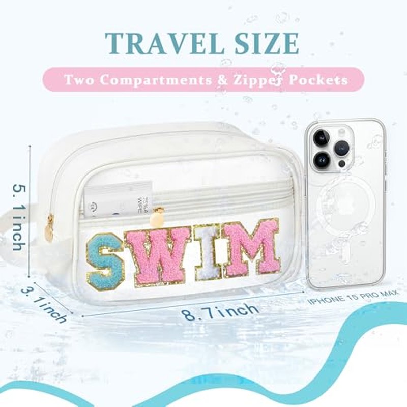 Clear Swim Bag Organizer for Women Teen Girls Waterproof