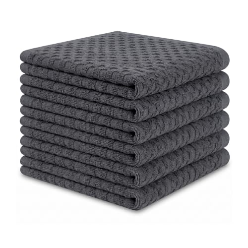 100% Cotton Washcloths 12x12 Inch 6 Pack Grey