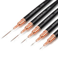 Komall 5-Piece Metallic Nail Art Liner Brush Set for Fine Details (4-25mm)