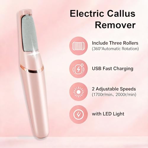 Rechargeable Electric Callus Remover with 2 Speeds & Heads