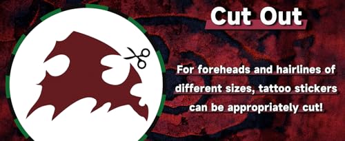 Demon Temporary Tattoo Stickers - 2 Sheets Cosplay Halloween