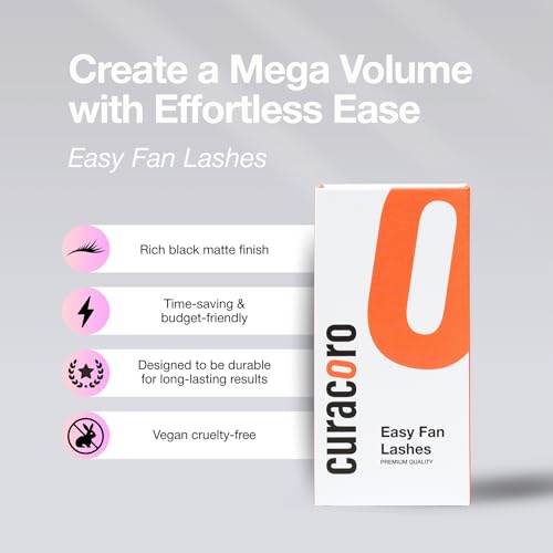 Curacoro Easy Fan Eyelash Extensions 0.03mm D Curl 10mm