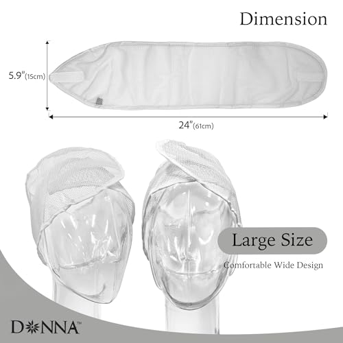 DONNA Black Mesh Hair Wrap for Women - Breathable, Adjustable Sleep & Daily Cap