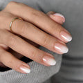 BTArtbox Press On Nails - Warm Vanilla Ombre, Extra Short Almond, 32 Ct